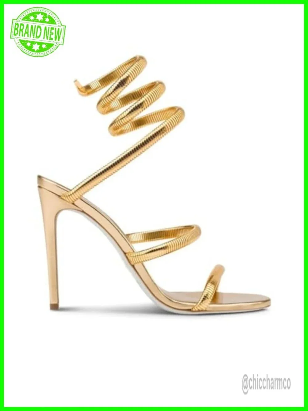 Spiral Strap Stiletto Heeled Sandals, Lace Up Slingback Dressy Heels